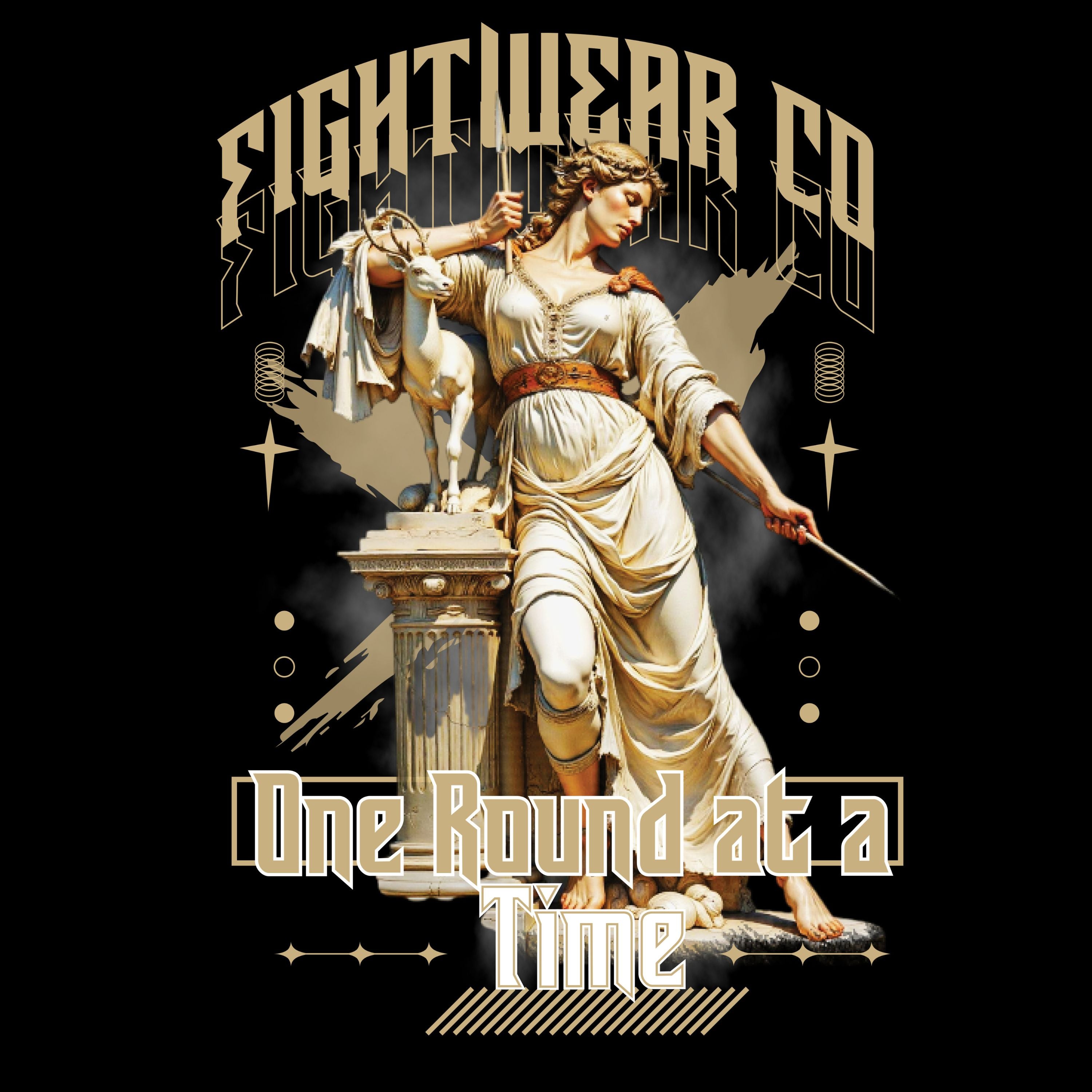 sudadera con capucha unisex para hombre y mujer fightwearco one round at a time con diosa poderosa de luz