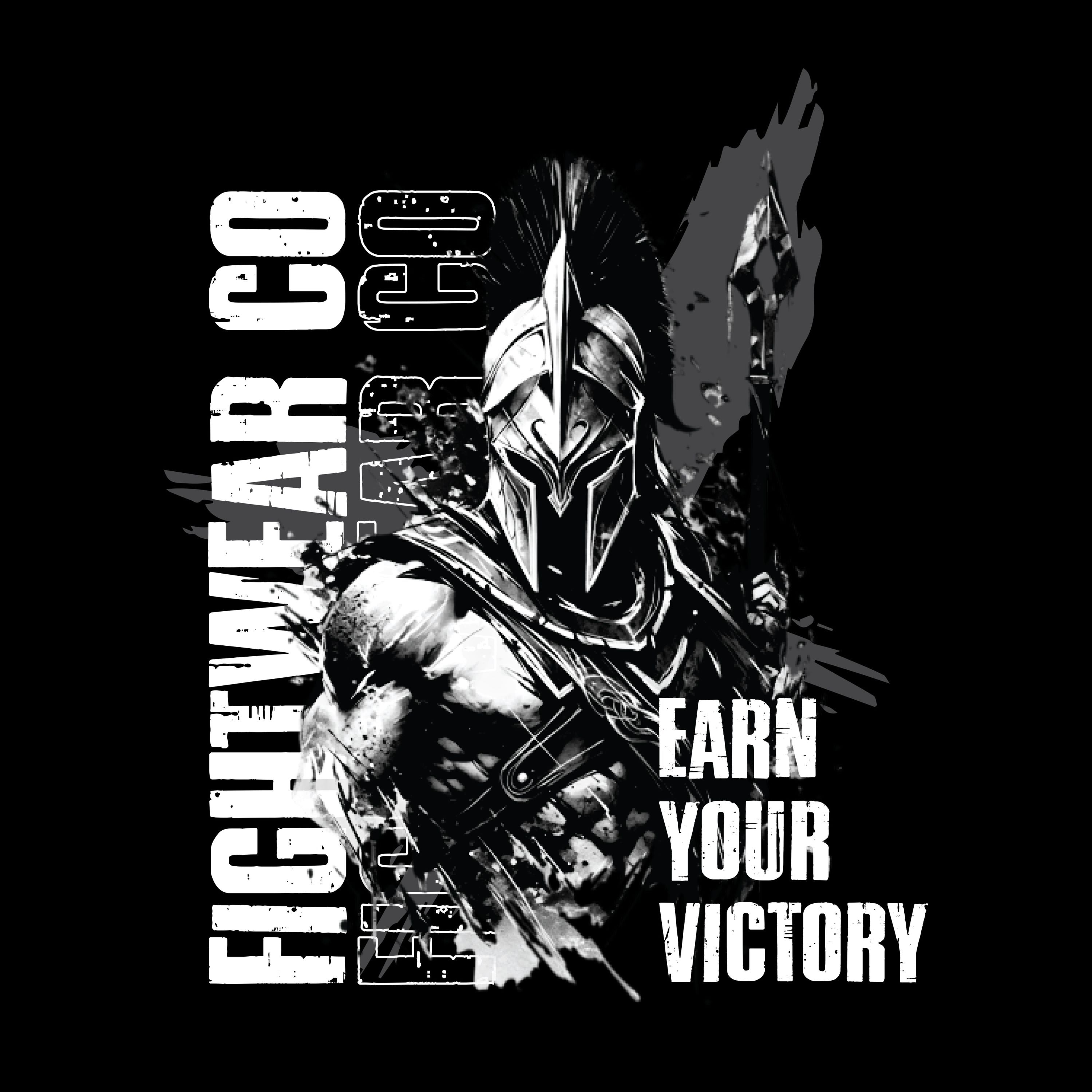 sudadera con capucha unisex para hombre y mujer fightwearco earn your victory con soldado espartano masculino y guerrero